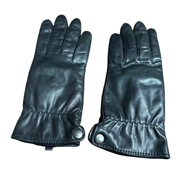 Beautiful Black Leather Lined Women's Gloves, Thinsulate, Small - Picture 1 of 6